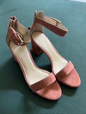Cole Haan Dusty Rose Block Heel Ankle Strap Sandals